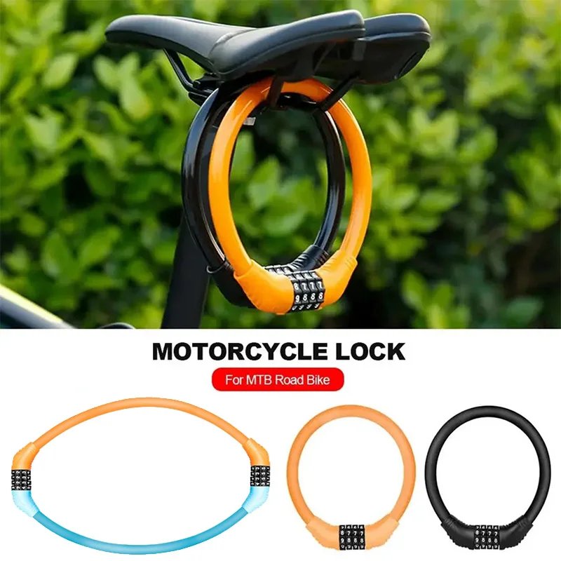 1/2pcs Anti-Theft Bicycle Cable Lock Stainless Steel 4 Digital Code Security Locks Portable Combination Code Padlock