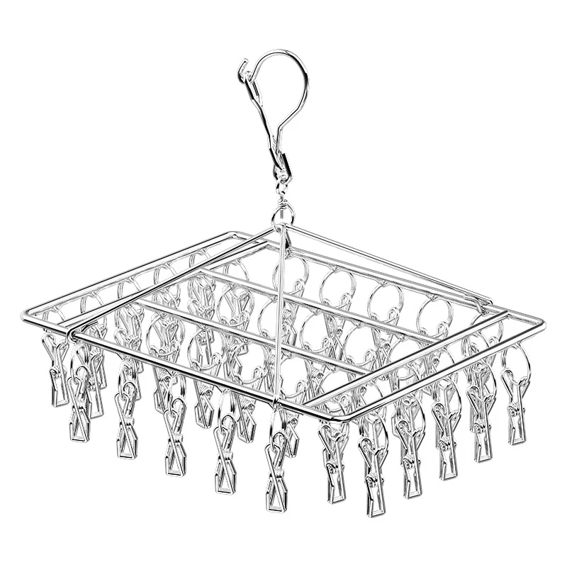 New Style Steel Windproof Clothespin Laundry Hanger Clothesline Dryer Bra Towel Rack Clothes Airer Peg Hook Drying Sock