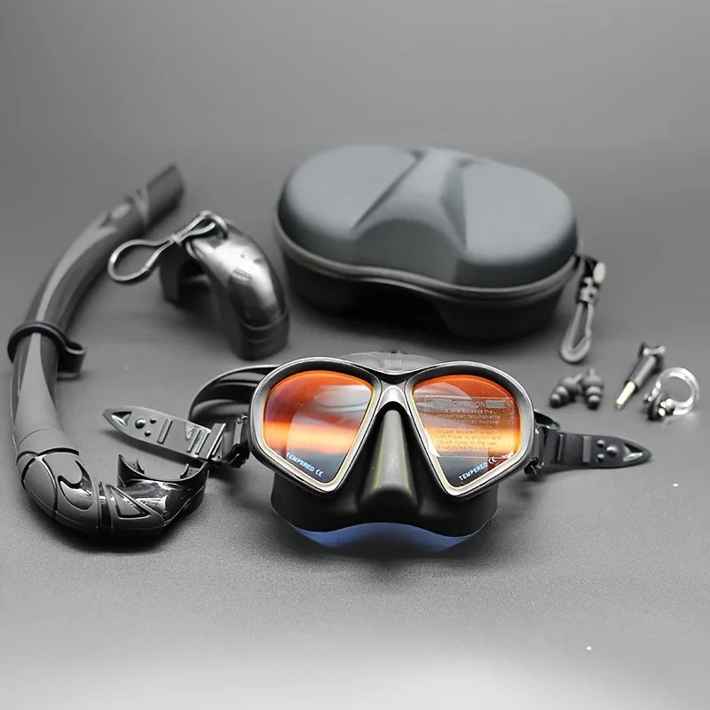 Professional Wet Low Volume Freediving Mask, Tempered Glass dive Mask, J-Type Diving Mask, Snorkel Set,buceo,수영,스노클링,마스크