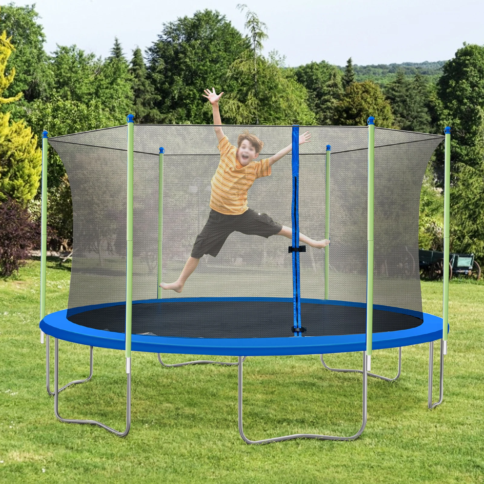 rampoline Replacement Enclosure Net, 6 Poles Trampoline Replacement Safety Net with High Tear Resistance and Safety