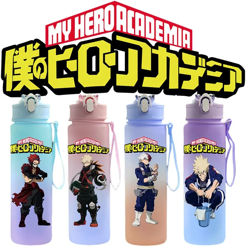 My Hero Academia Character Water Cup Outdoor Large Capacity Portable Rope Drinking Bottle Children's Gift Drinking Kettle