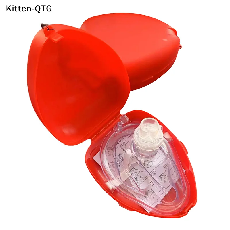 Hot！1Pc Artificial Respiration One-Way Breathing Valve Mask First Aid CPR Breathing Mask Protect Rescuers Mask Accessories