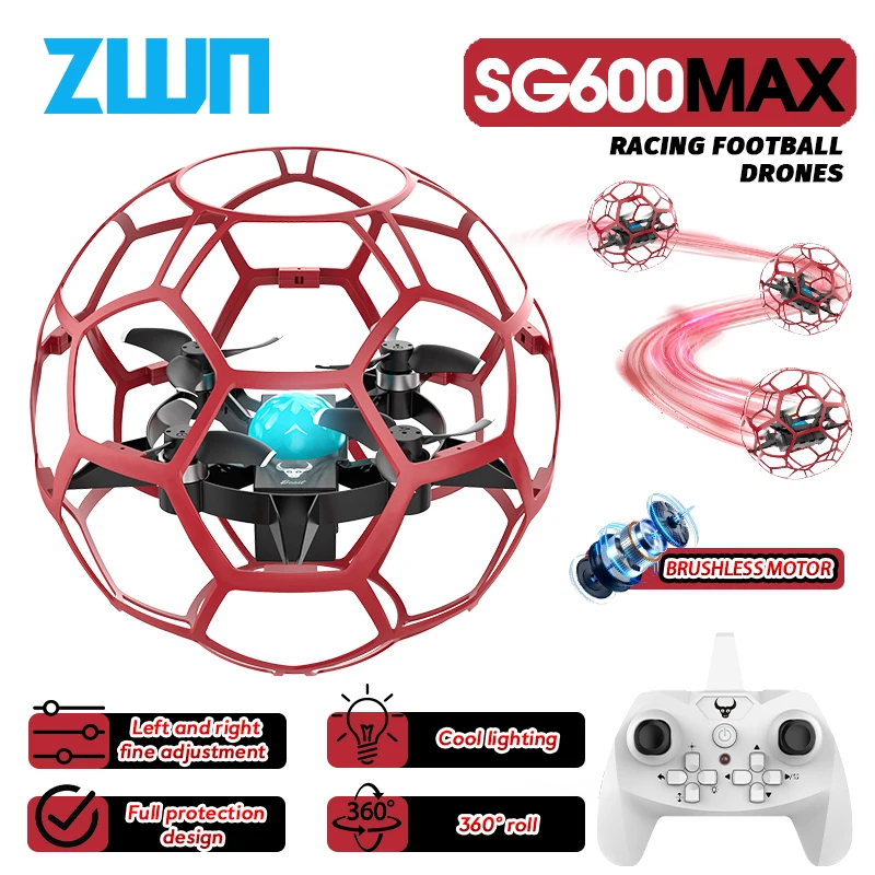SG600 MAX 2.4G RC Racing Football Drone 3D Full Protection Pressure Altitude Brushless Remote Control Quadcopter For Kid Adult
