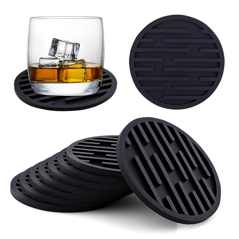 10cm Silicone Coaster Round Heat Resistant Rubber Coffee Cup Mat Tea Drink Mug Glass Beverage Holder Pad Decor Table Mat
