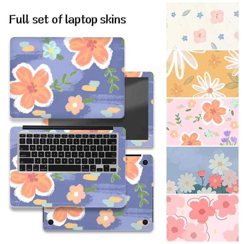 DIY Flower Laptop Skins Stickers Notebook PVC Skin13"14"15.6"17.3"Vinyl Stickers for Macbook/Lenovo/Asus/HP/Dell Decorate Decal