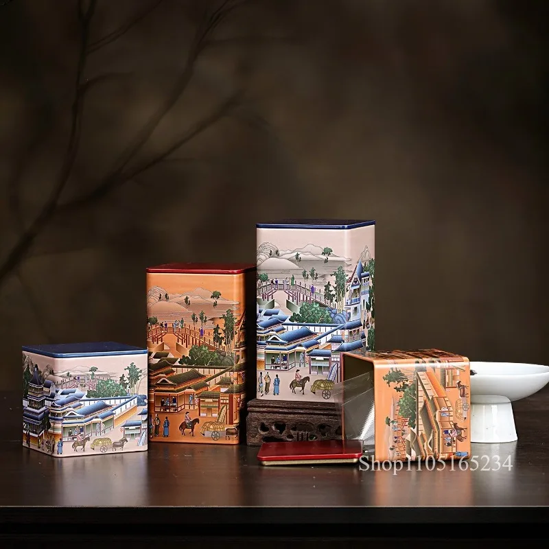 Tea can Oolong tea Dahongpao black tea tinplate packaging can empty box moisture-proof decoration