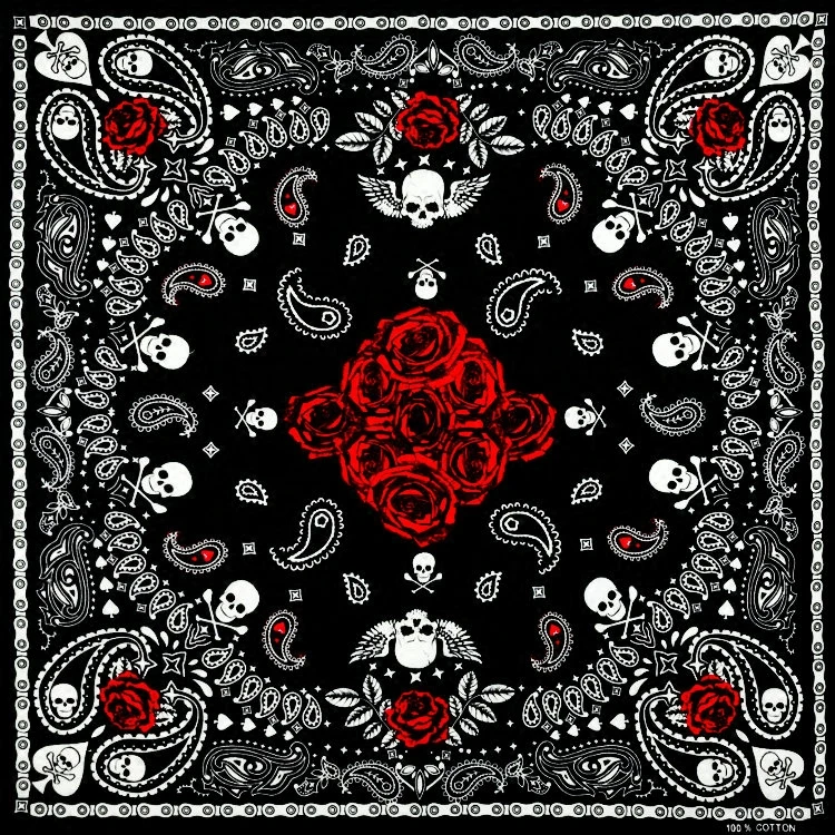 55X55cm New Square Scarf Hip Hop Red Paisley Bandana Headwear Hand Kerchief Hair Band Scarf Neck Wrist Wrap Band Headtie Gift