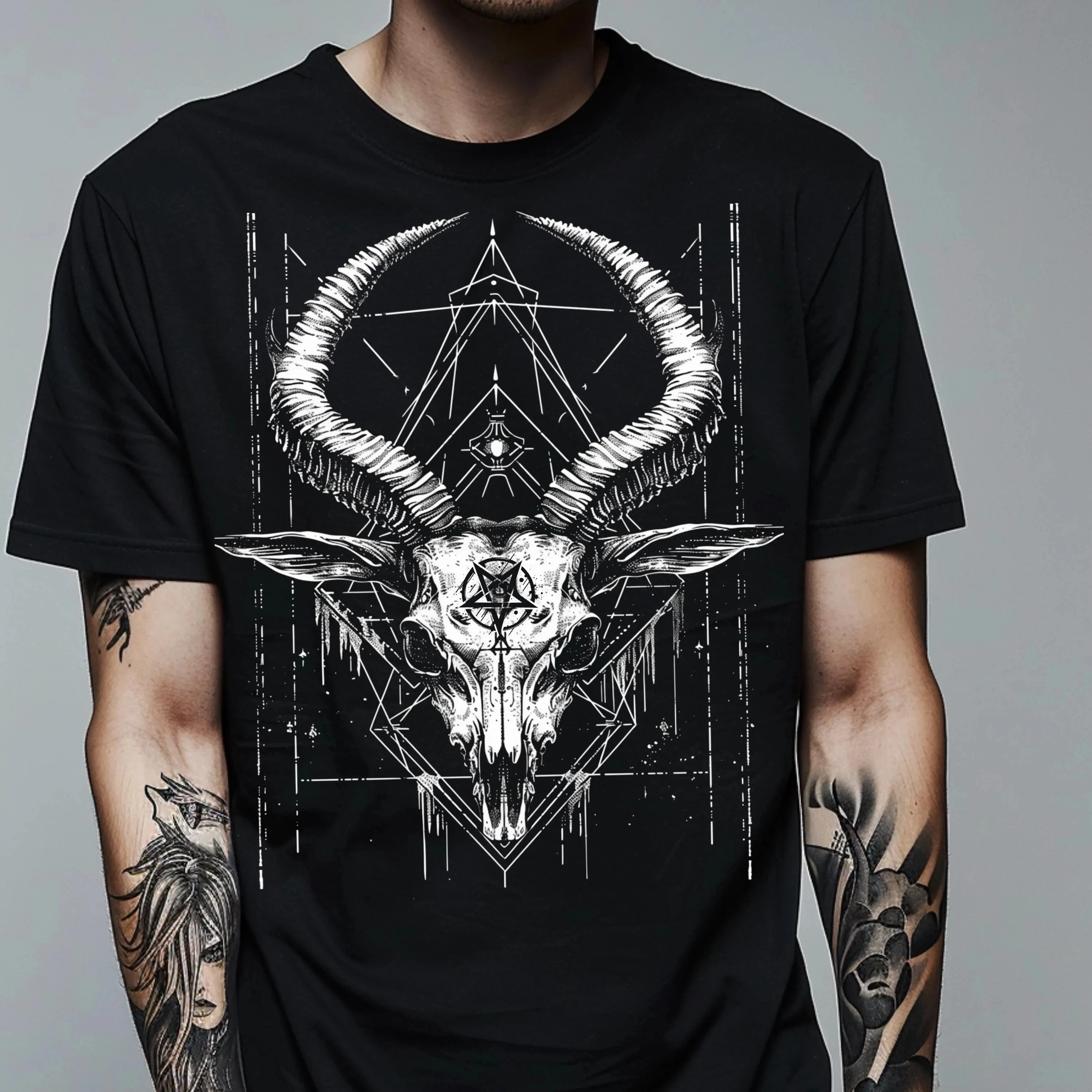 Baphomet Occult Shirt UNISEX Demon T Shirt Dark Art Alt Clothing Satanic Apparel Graphic T-Shirt Graphic T Retro Streetwear