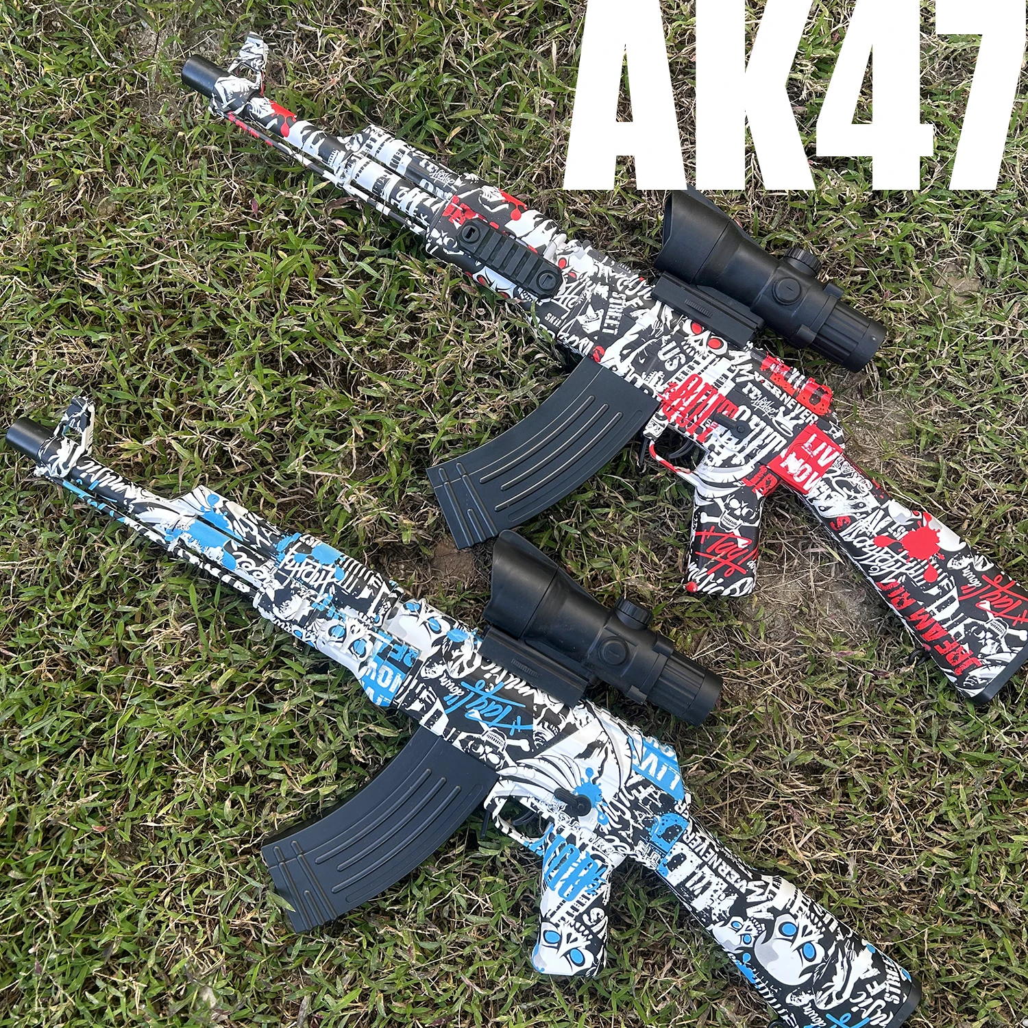 Ak47 Automatic and Manual Toy Gun Can Fire 7-8mm Gel Bullets with a 3.7V Battery and Offline Charging Magazine, the Same Model Toy for Games
