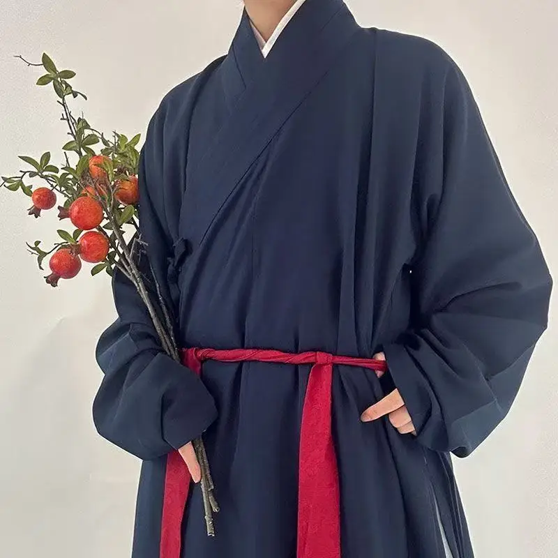 Traditional MIng Dynasty Solid Color Hanfu Spring Summer Breathable Cross Collar Narrow Sleeve Costume Students Cosplay Suits