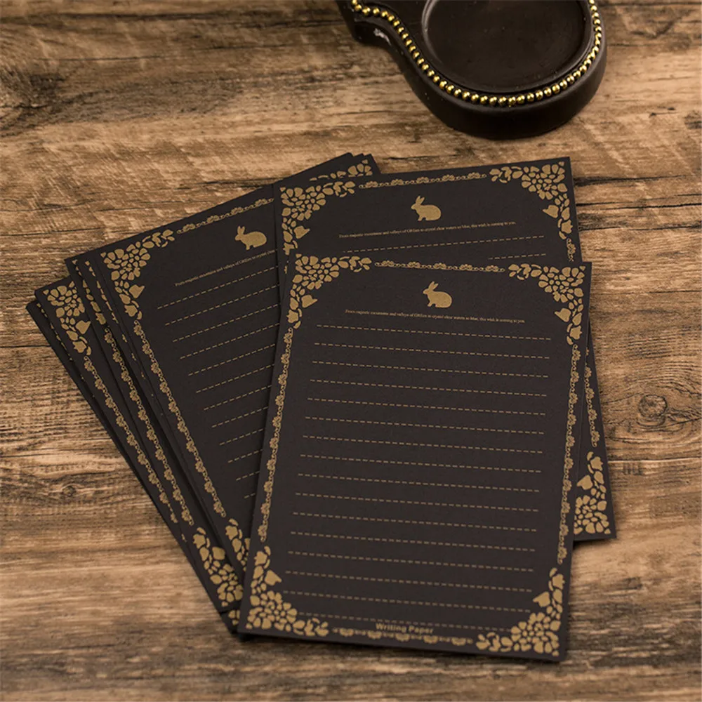 50pcs/bag A5 Vintage black Paper Writing Paper red pink Paper for Letter Writing Letter Paper Stationery paper