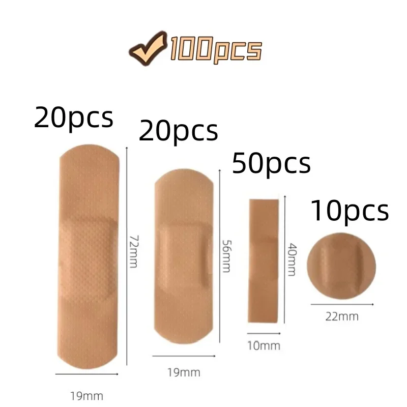 100pcs/lot Breathable Band Aid Waterproof Bandage First Aid Wound Dressing Medical Tape Wound Plaster Emergency Kits Bandages