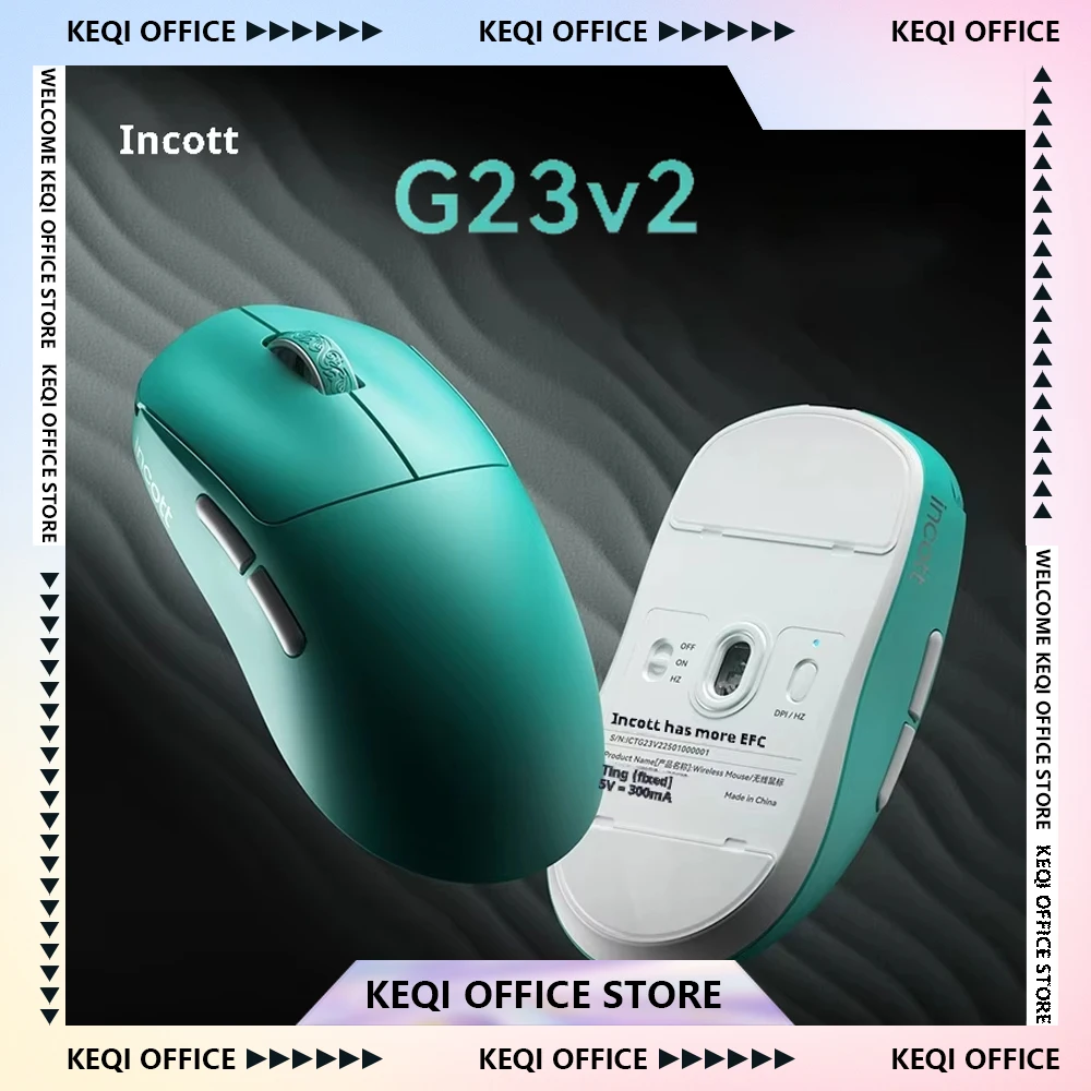 Incott G23 V2 Gaming Mouse 47g Lightweight PAW3395 Wireless 3-mode 8000Hz Polling Rate Ultra Low Latency E-sports Custom Mice