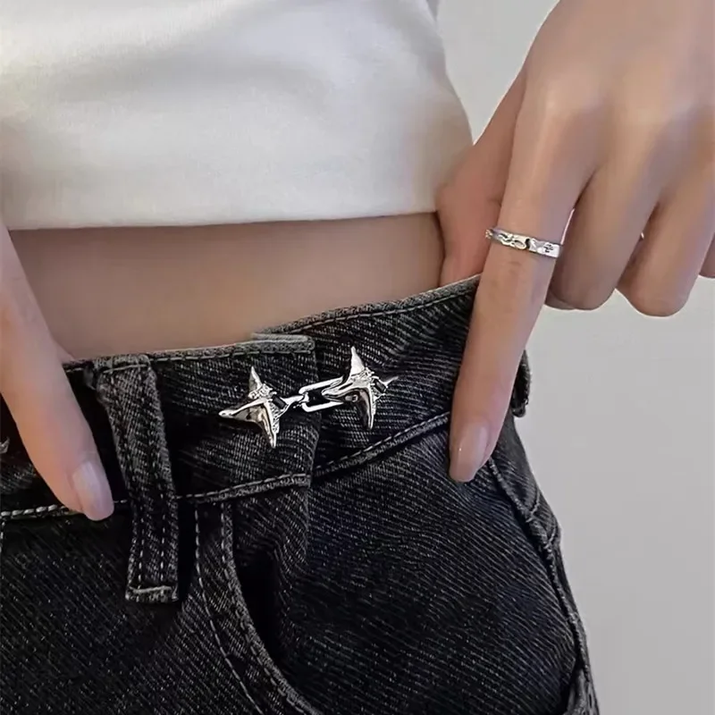 Temperament Four Pointed Star Waist Tightening Tool,Fixed Waist Buckle. Adjustable Waist Buckle, Fashionable Jeans.