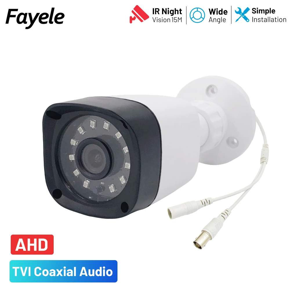 5MP AHD 1080P Bullet Camera Microphone TVI Coaxial Audio Video Surveillance HD Analog Home Security Closed CCTV BNC Camera 2mp