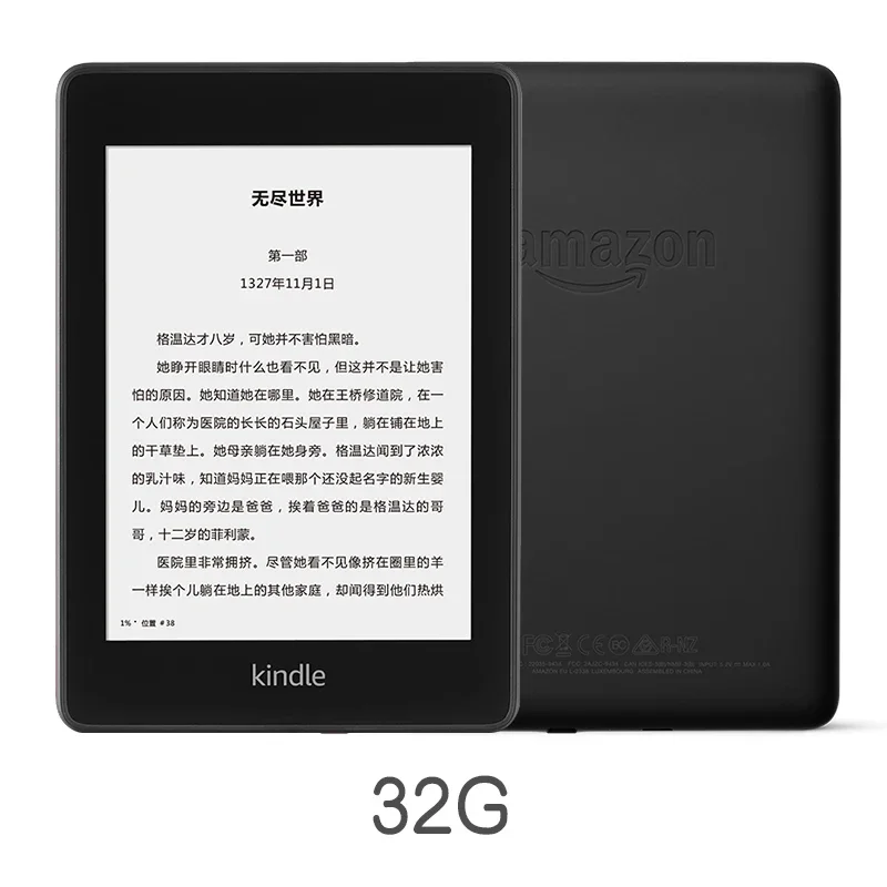Kindle Paperwhite4 Black 32GB eBook e-ink Screen WIFI 6"LIGHT Wireless Reader With built-in backlight e-Book Reader