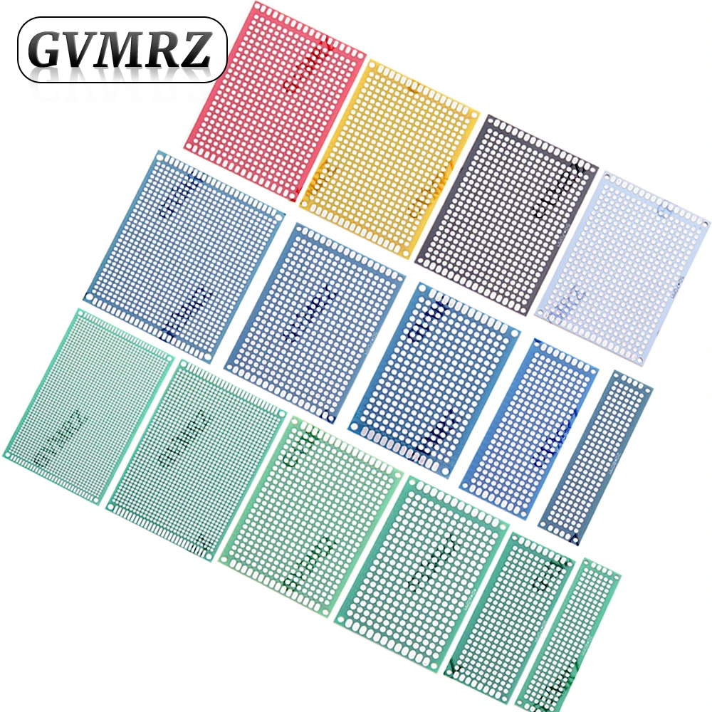 Double Sided PCB Prototype Board Universal Through Hole Perfboard Assorted Sizes and Colors for DIY Electronics