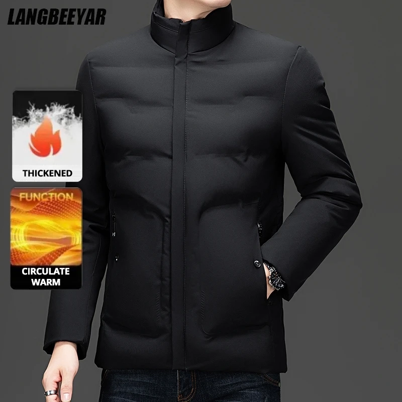 Top Grade ​​​​​​Men's Stand Collar Parka Jacket Windbreaker Coats Bubble Puffer Outerwear for Young Adults​​​​​​​​​​​​​​​​​