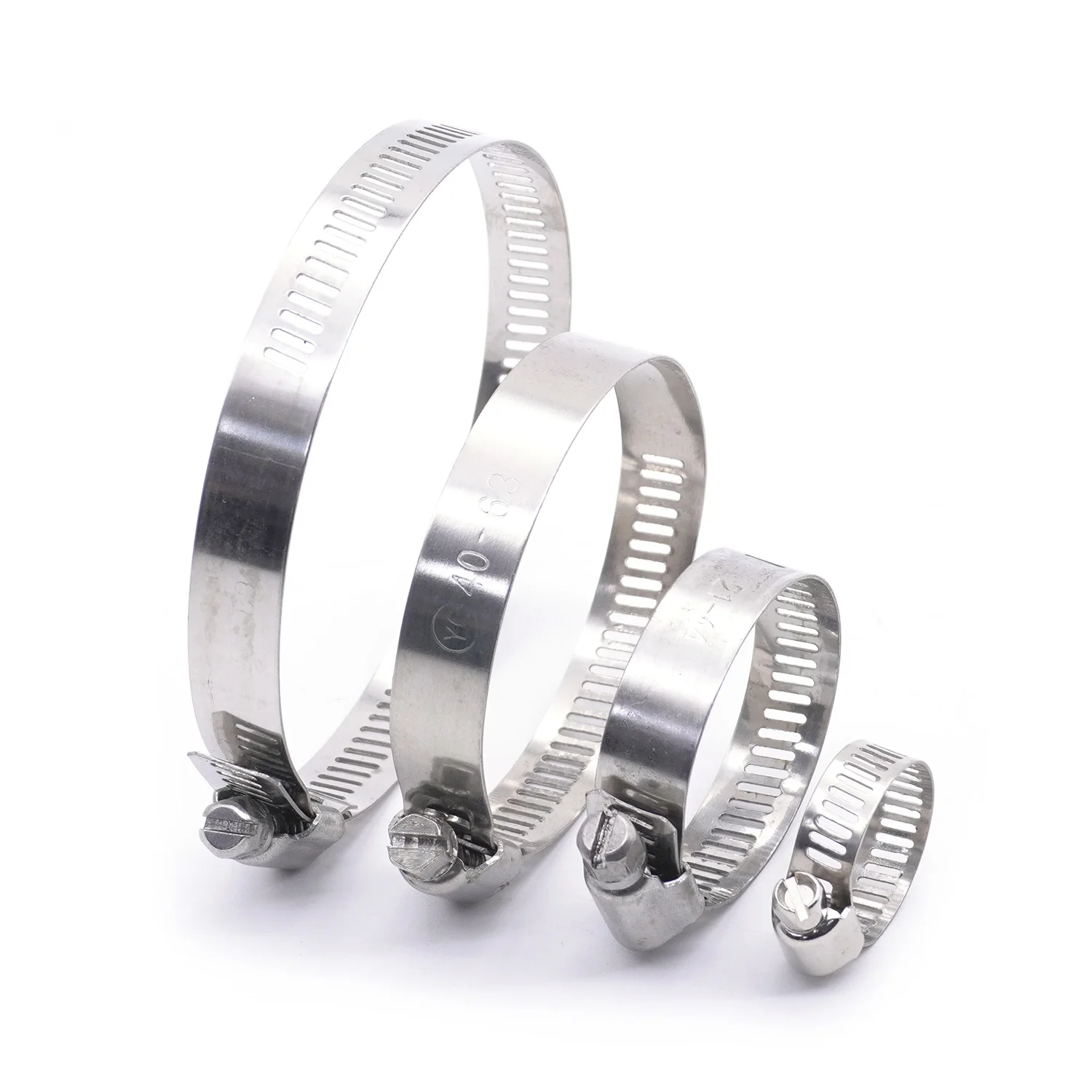 1PCS Hose Clamp 6-12 13-19 21-44 27-51 33-57 52-76 65-89 78-101 91-114mm Stainless Steel Pipe Clip Adjustable Screw Worm Drive