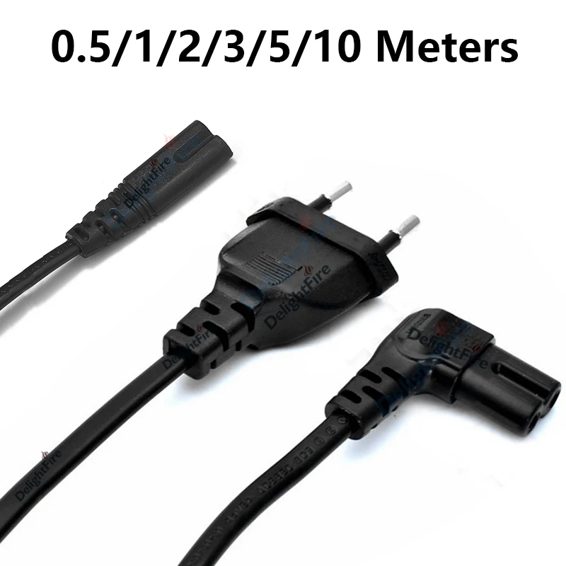 EU Power Cable Cord IEC C7 AC Power Supply Euro 2pin Extension Cable For Laptop Computer Canon Epson Printer Radio Xbox PS4 TV