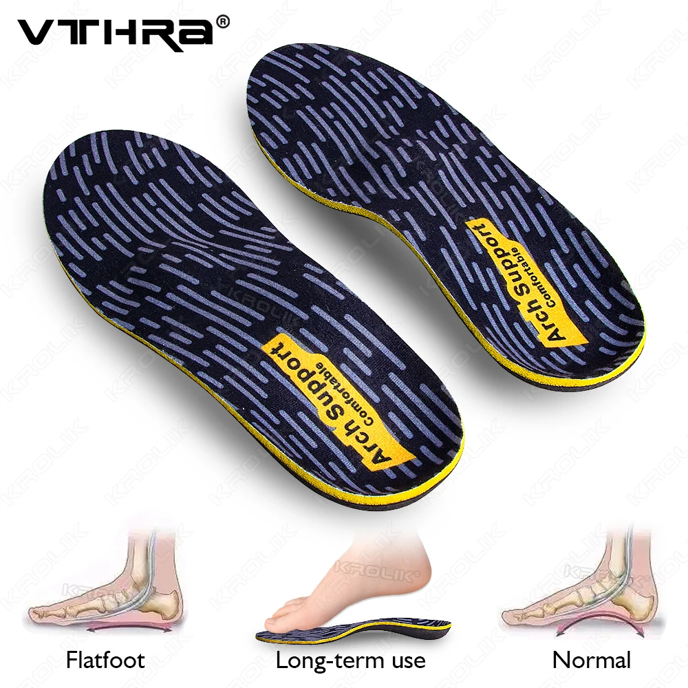 High Arch Support Orthopedic Sports Insoles Plantar Fasciitis Flat Foot Men & Women Sneaker Orthotic Plantillas Insert Shoe Sole
