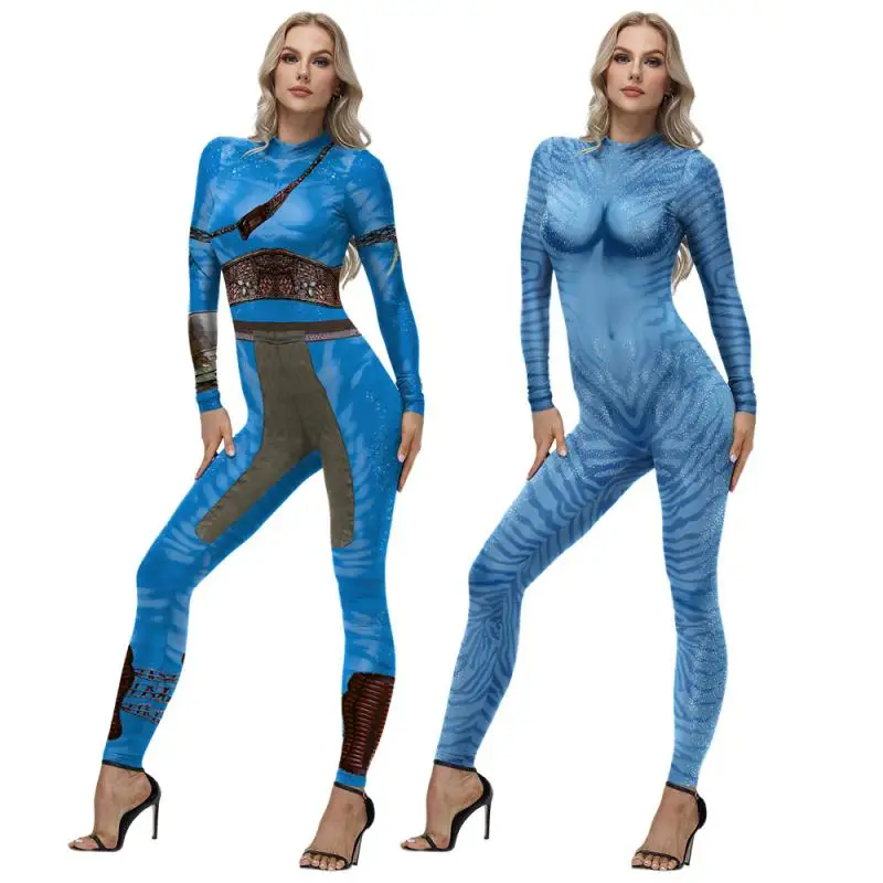 Avatar Cosplay Costume Netini Adult Cosplay Bodysuit Carnival Party Jumpsuit The Way of Water Blue Novelty Outfit Unisex Clothes
