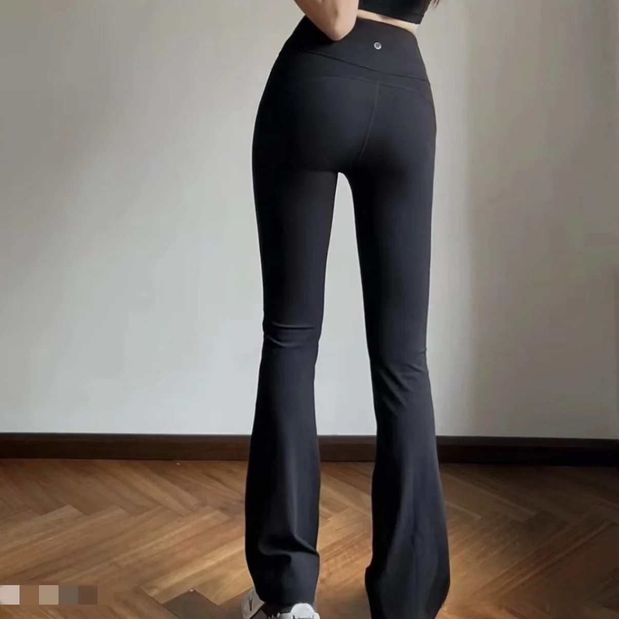 Lulu Original Label High Waist Bell Bottom Yoga Pants Fitness Pilates Slimming Sensation Sports Wide Leg Trousers for Women