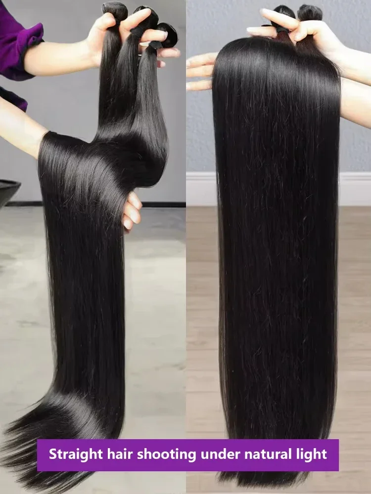 100% Brazilian Tied Into Straight Bundles Human Hair 32 Inch Braided Natural 100% Extensions Untreated Virgin Remy Hair Double