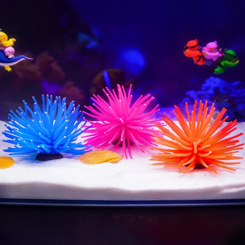 8/10cm Simulated Silicone Soft Plant Glowing Fish Tank Decoration Aquarium Coral Plant Decoration Underwater Pet Supplies Tools
