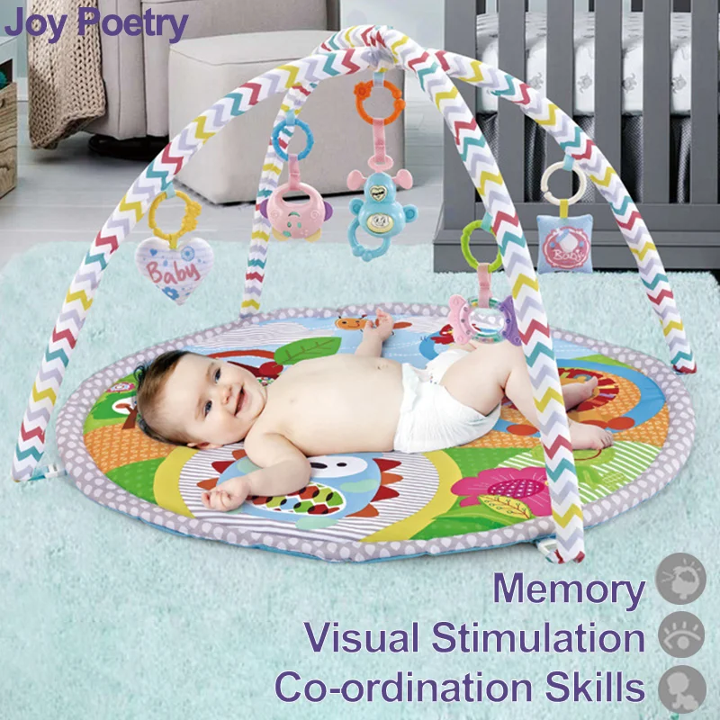 Cartoon Colorful Baby Fitness Frame Educational Children Play Mat Infant Crawling Blanket Rug Kids Activity Gym Toys Gift