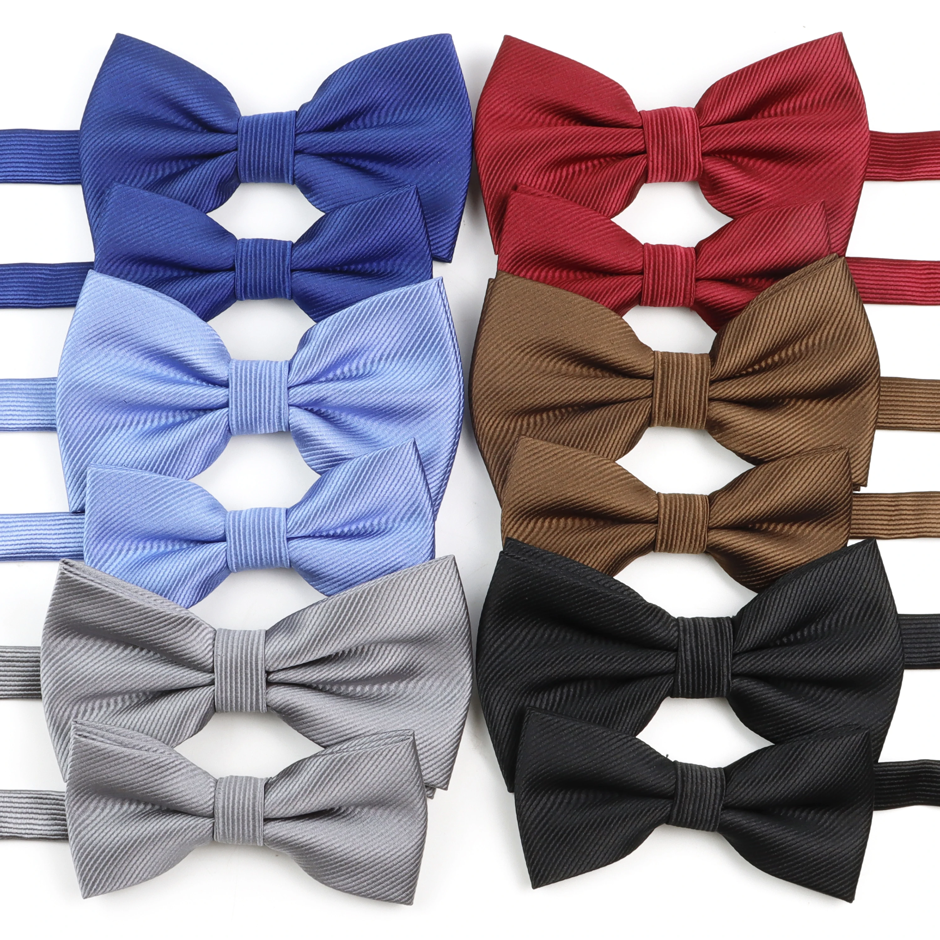 Hot Sale Solid Color Parent-Child Bowtie Set For Father-Son Men Boys Wedding Party Stage Butterfly Satin 19 Colors Bow Tie Gift