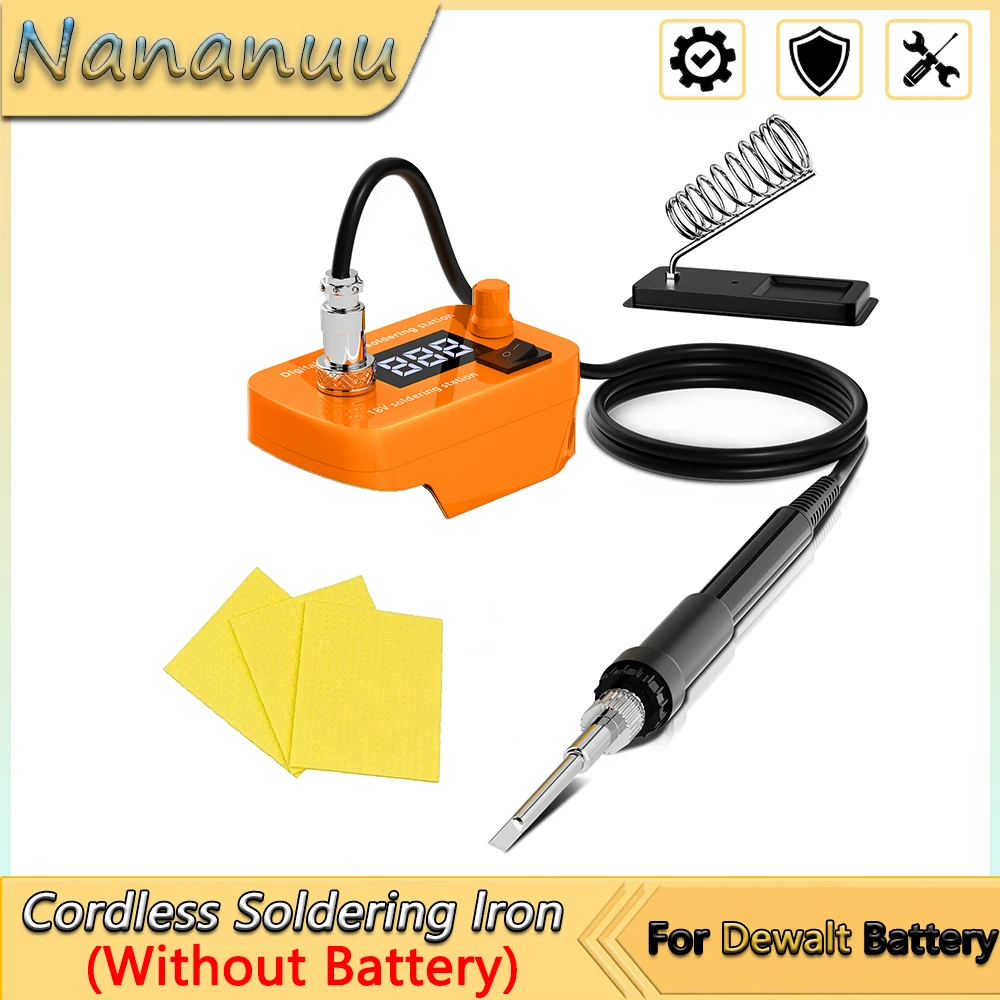 Nananuu Cordless Soldering Iron For Dewalt Li-ion Battery Digital Display Quick Heating 60W PCB Soldering Welding Power Tool