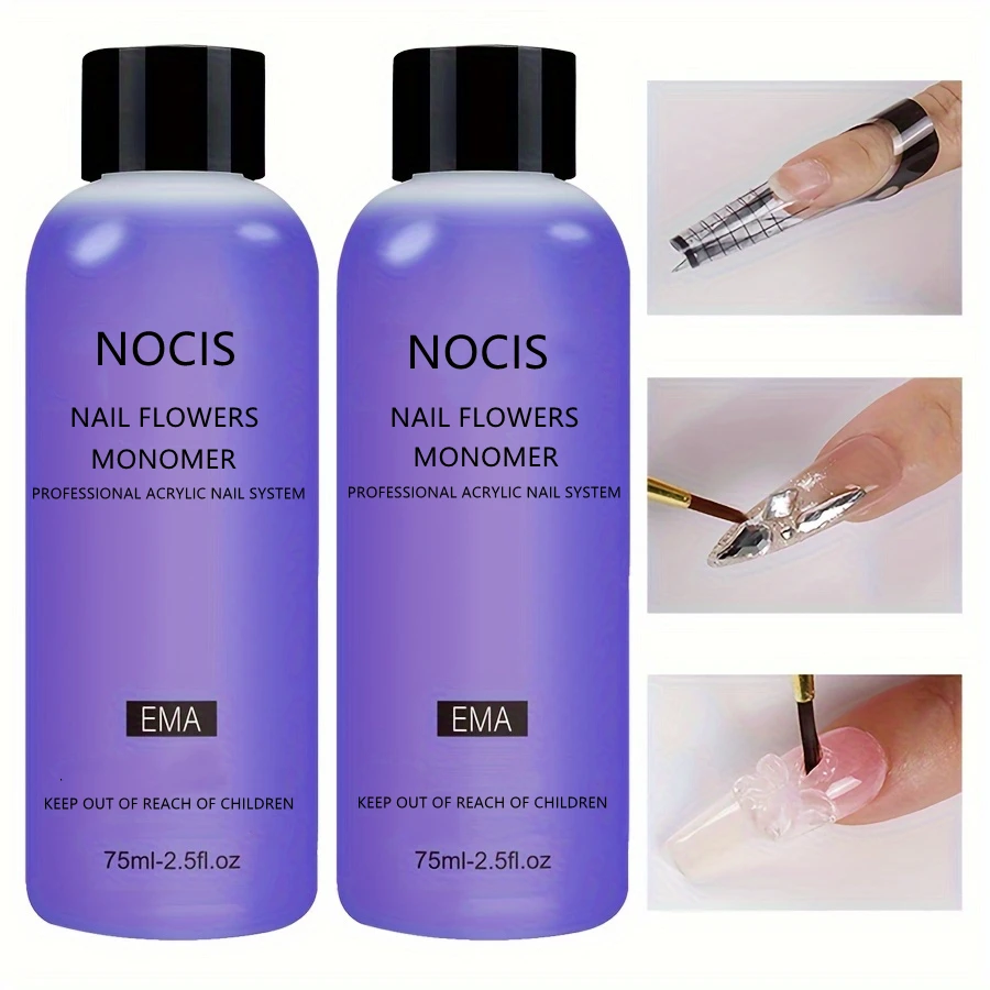 Professional Acrylic Nail Monomer, 75ml Unscented Liquid Monomer for Acrylic Nail Extension, Salon Quality Nail System Kit