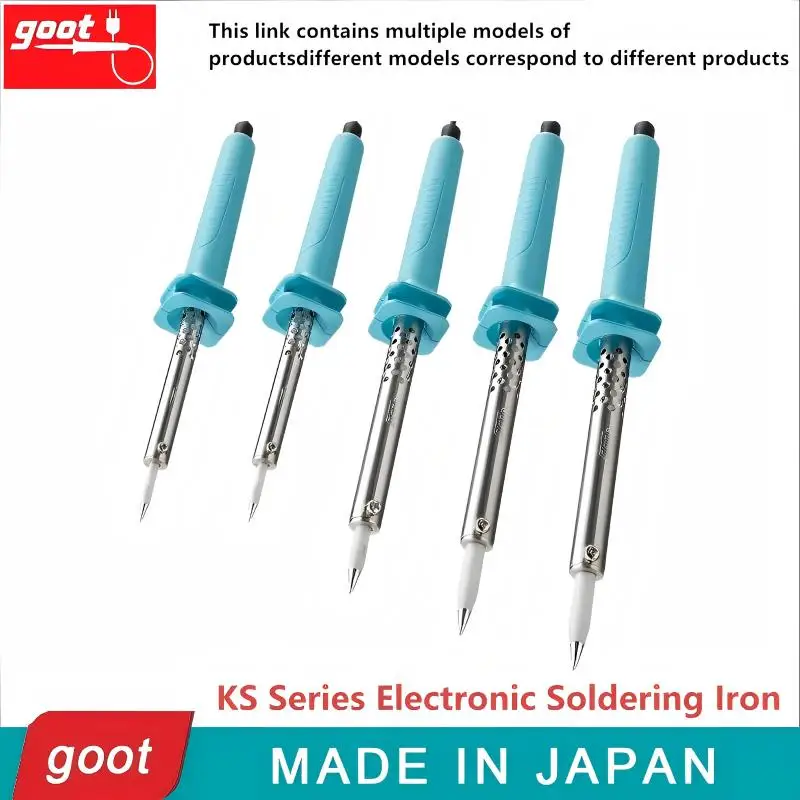 GOOT KS Series Electronic Soldering Iron + AC Plug 30W 40W 60W 80W 100W Ceramic Heater Soldering Head Electric Repair Tool