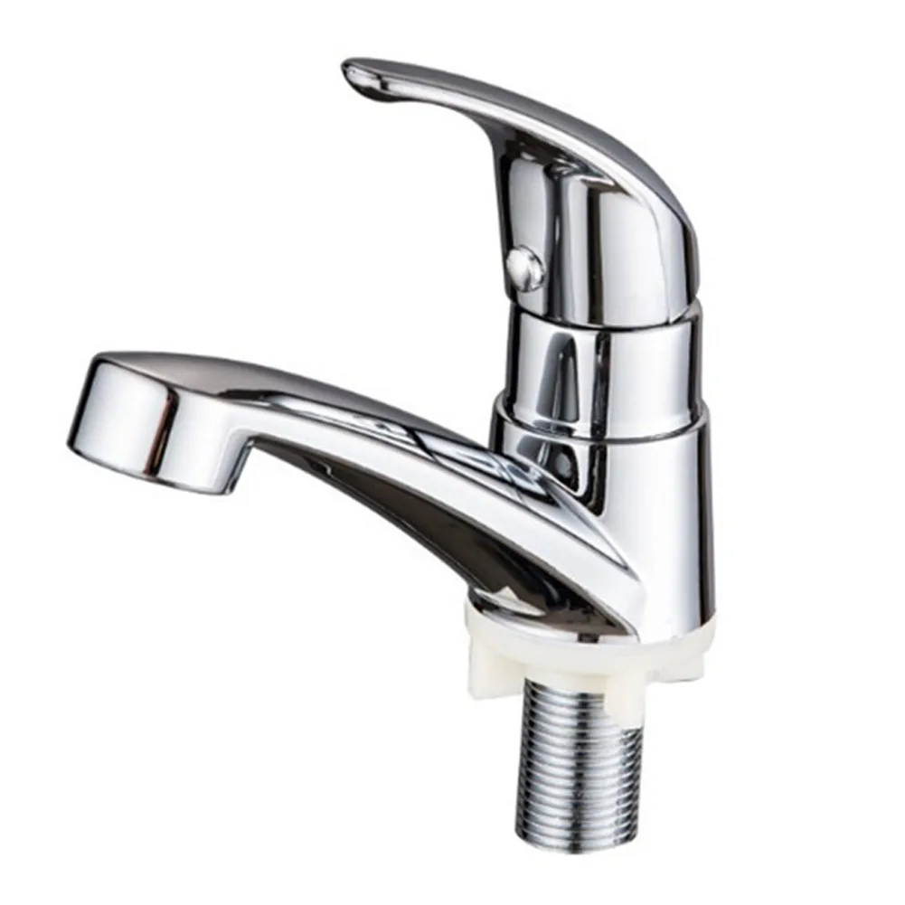 Chrome Single Handle Hole Bathroom Basin Faucet Single Cold Sink Water Tap Lift Up Small Handle Basin Faucet New