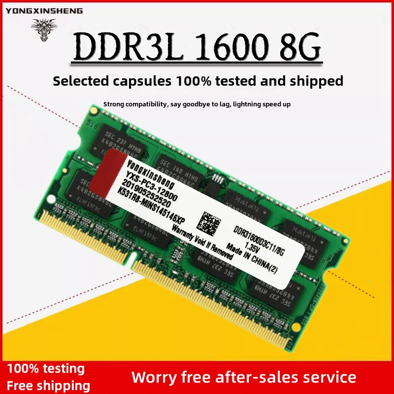 4GB 8GB DDR3 1600 MHz PC3-12800S 204 Pins So-Dimm Laptop Memory DDR3L 1.35V NON ECC Intel and AMD both Compatible Ram