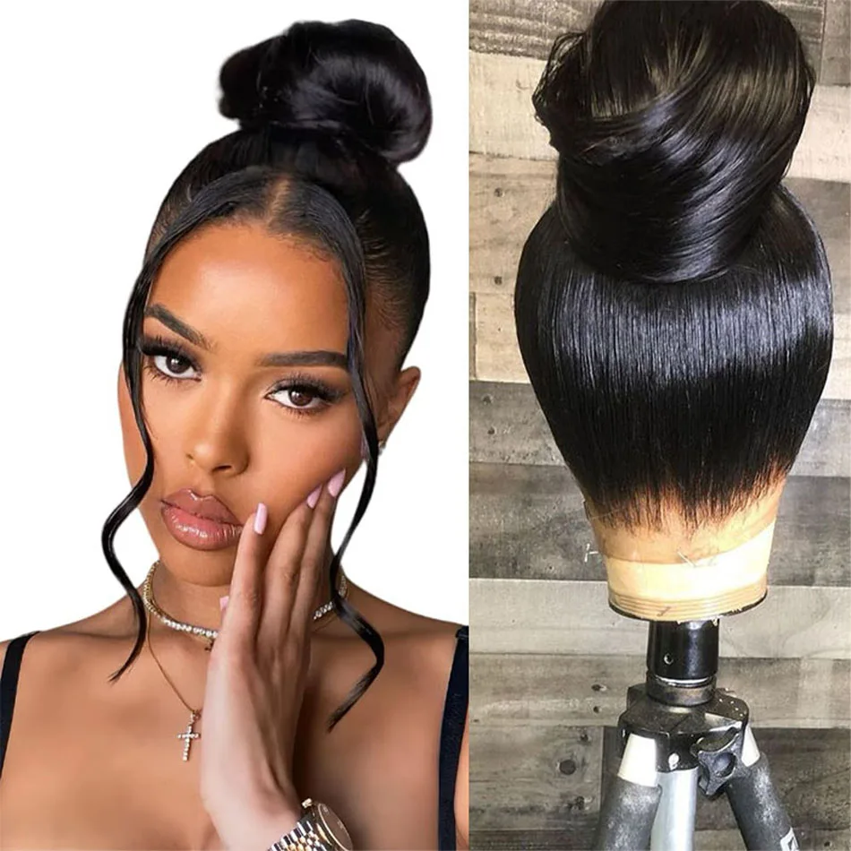 30 Inch Natural Black 360 Lace Front Straight Human Hair Wigs HD Transparant Full Lace 5X5 Glueless Wigs Human Hair Pre Plucked