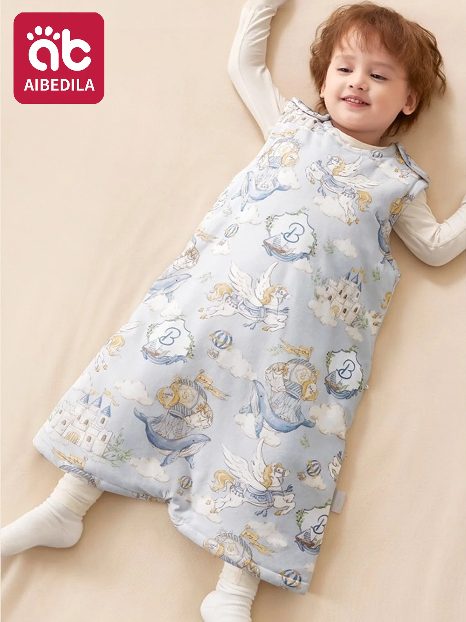 AIBEDILA Sleeping Bag Babies Sack Warm Soft Baby Sleep Sleeveless Cotton Wearable Bedding Blanket Suit Soft Toddler Sleepsack