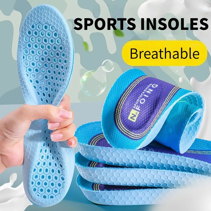 1 Pair Breathable Comfortable Insole Running Sports Insoles Soft Shock-absorbing Shoe Sole Men Women Shoe Pads