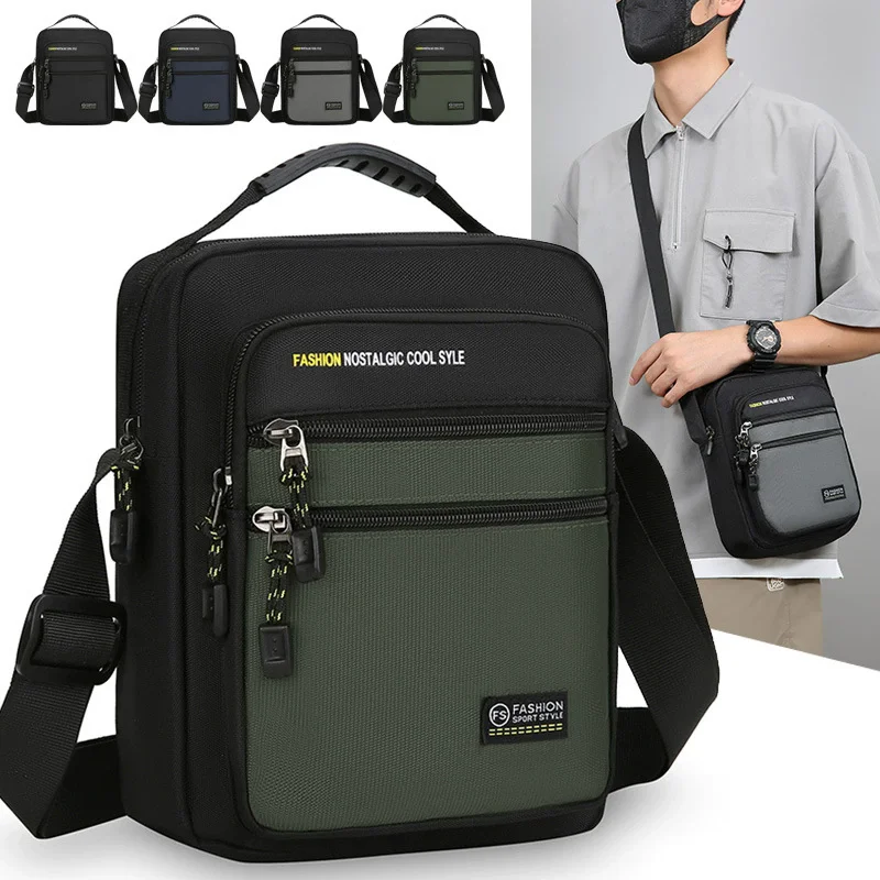 New Fashion Oxford Men Crossbody Bag Single Shoulder Bags Big Capacity Storage Bag Fashion Multi-Pockets Business Crossbody Bags