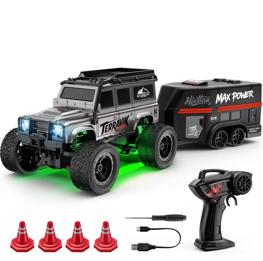 Hot Selling Mini 1:64 Remote Control Car Climbing With Trailer Off-road Vehicle Children's Toy Model Boy Birthday Gift