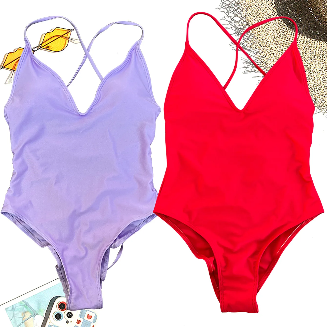 XL-3XL Sexy Padded One Piece Swimsuit Women Plus Size Swimwear Solid Bathing Suit Monokini Swimming Suit Summer Beachwear