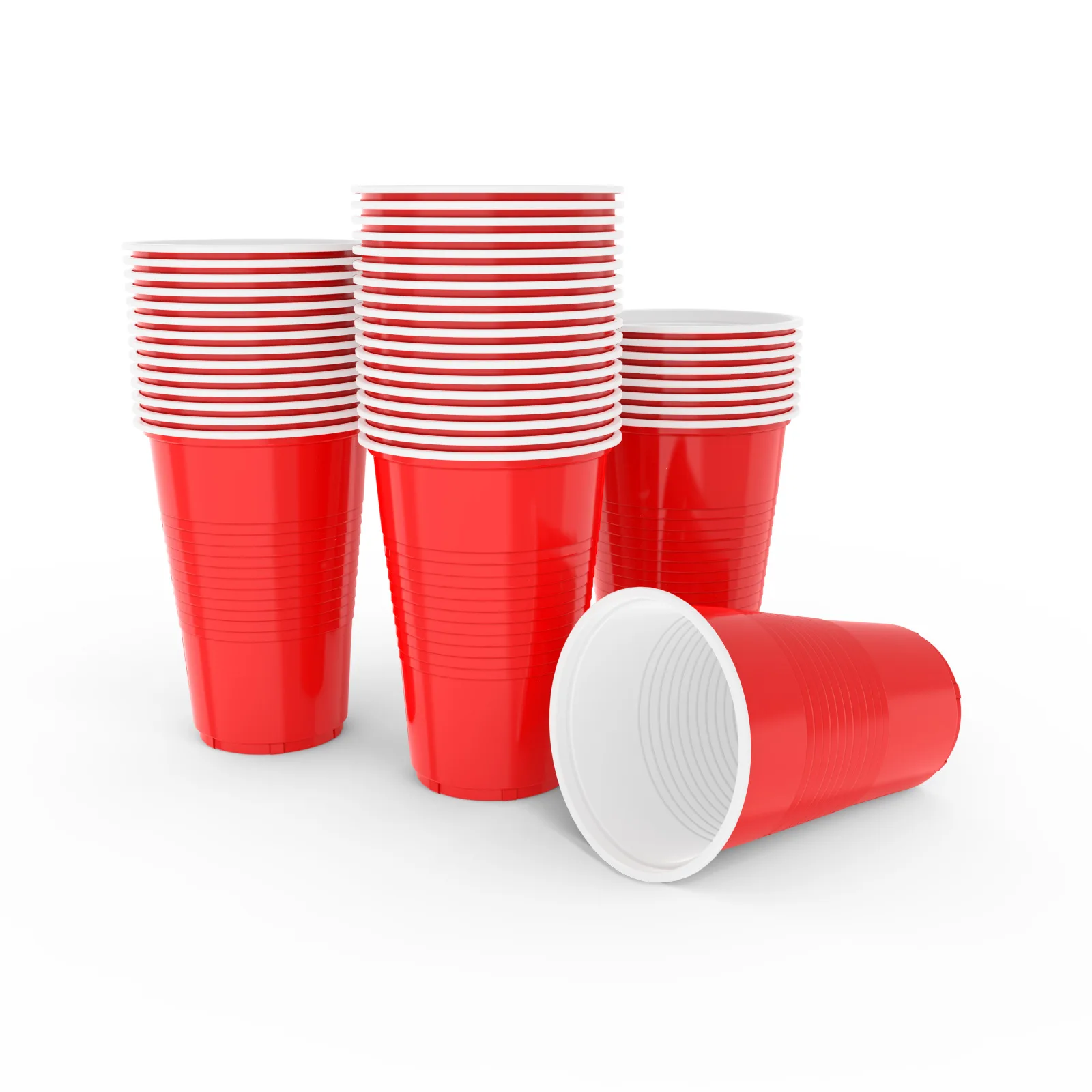 50PCS 3 Sizes Plastic Party Red Cups for Drinks, Soda Punch Barbecue Cola or Water Disposable Cup of Birthday Wedding Party