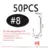 50PCS Size 8