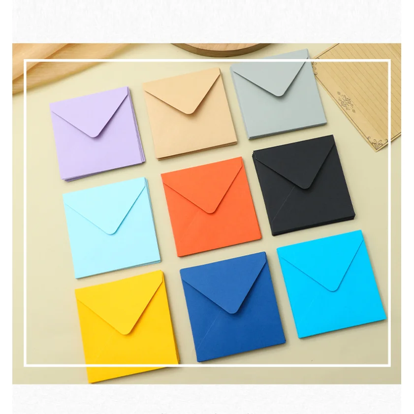 20pcs/lot 10x10cm/16x16cm square gift Envelope Paper Invitation Greeting Card Postcards Letters Wedding Envelope storage bag