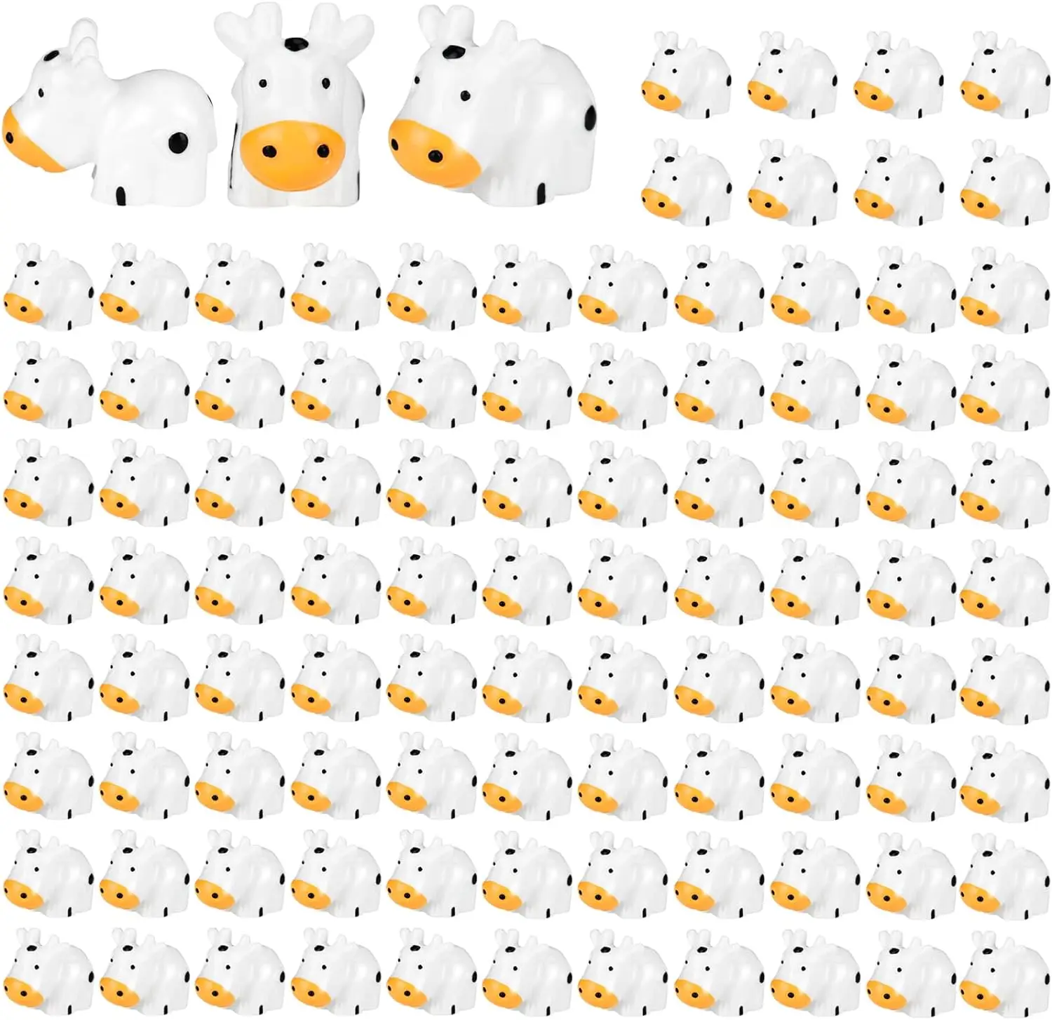 100Pc Mini Cow Figurines Resin Cow Miniature Animals for Home Garden Cow Animals Model Moss Landscape DIY Craft Accessories