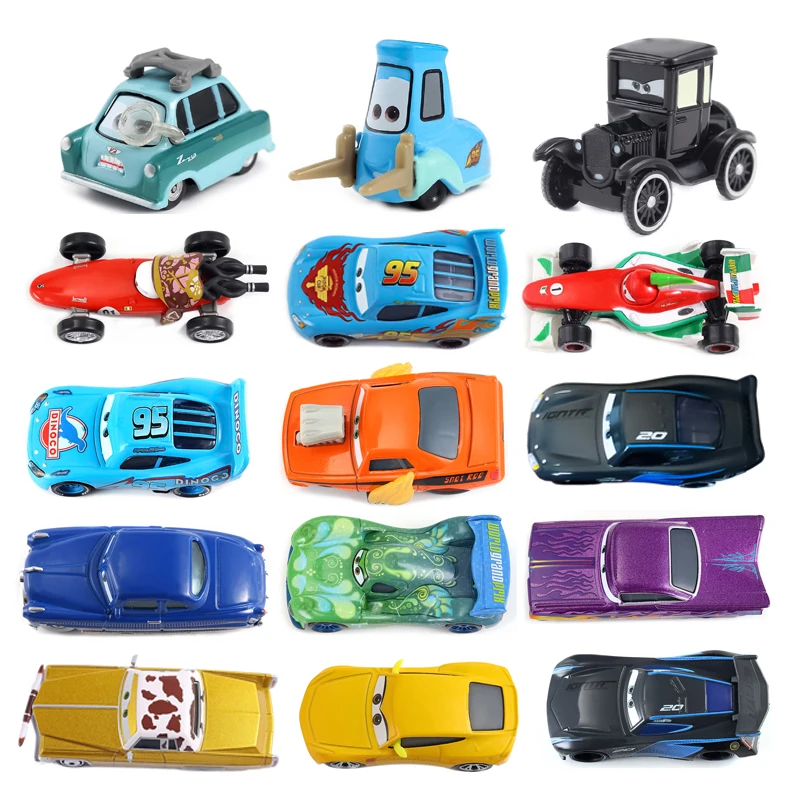 Cars Disney Pixar Toys Lightning McQueen Jacktion Storm Toy Car 1:55 Diecast Vehicle Metal Toy Car Kids Birthday Gift