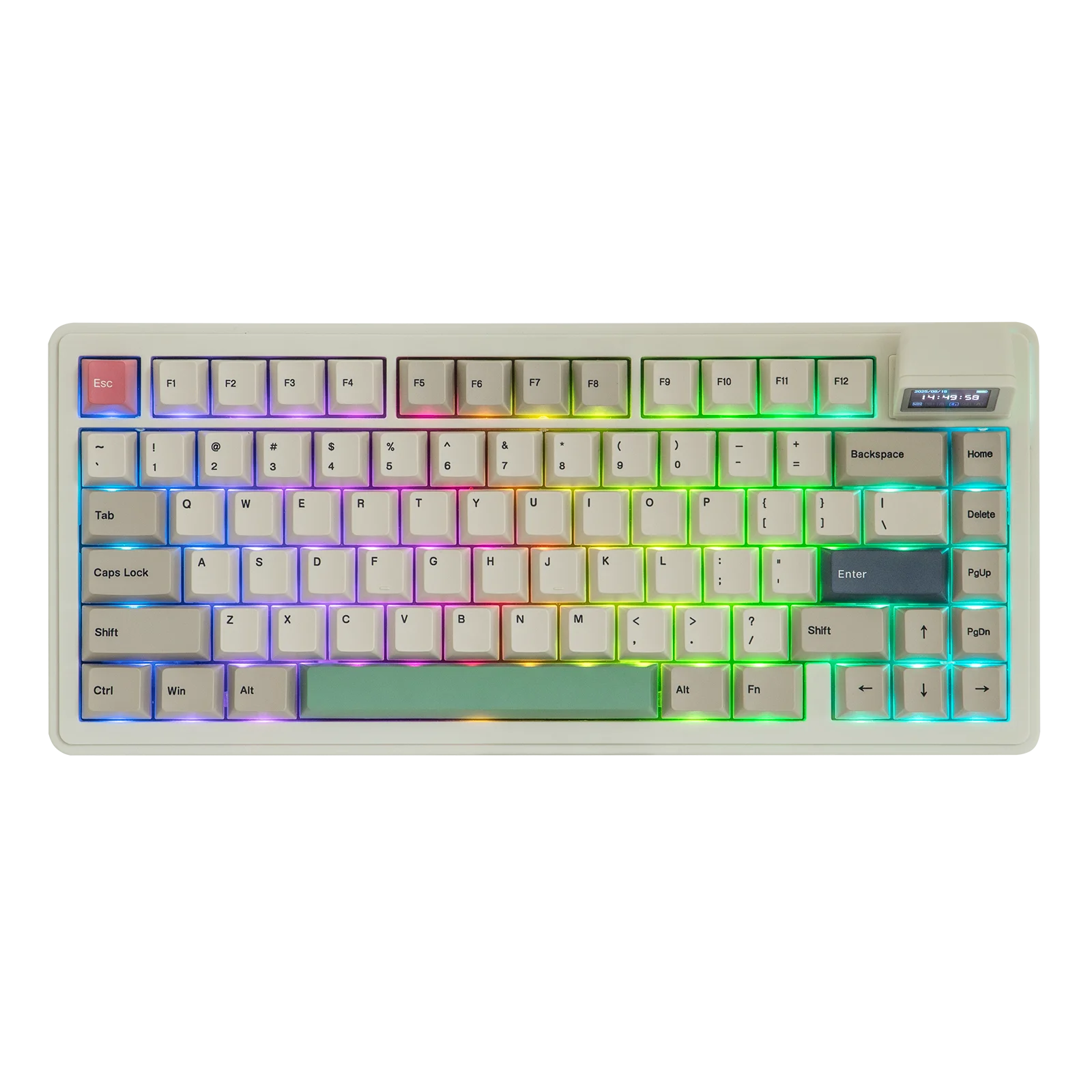 EPOMAKER RT82 QMK/VIA 75% US QWERTY Layout Gasket Wired/BT/2.4GHz Wireless Mechanical Keyboard with LCD Screen 4000mAh Battery