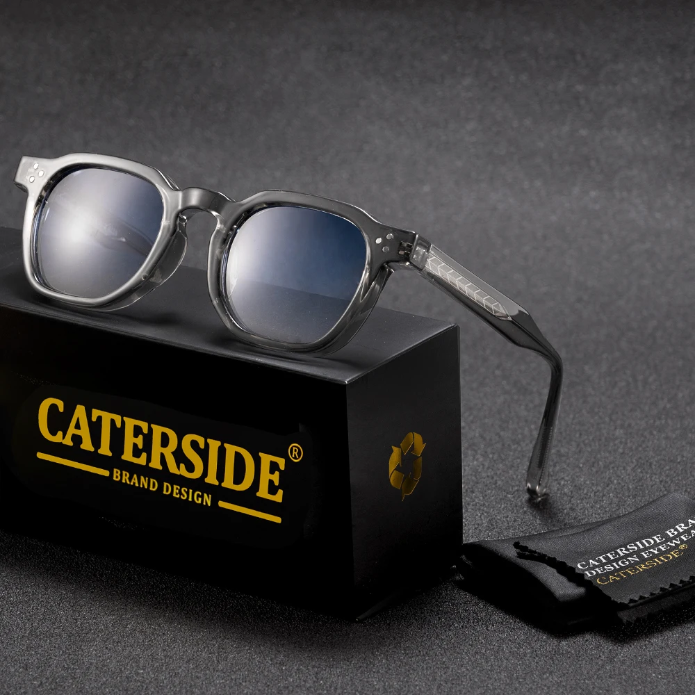 CATERSIDE Retro Punk Men Sunglasses Small Frame Square Personalized Design Sun Glasses Women Travel Party Business Festival Gift