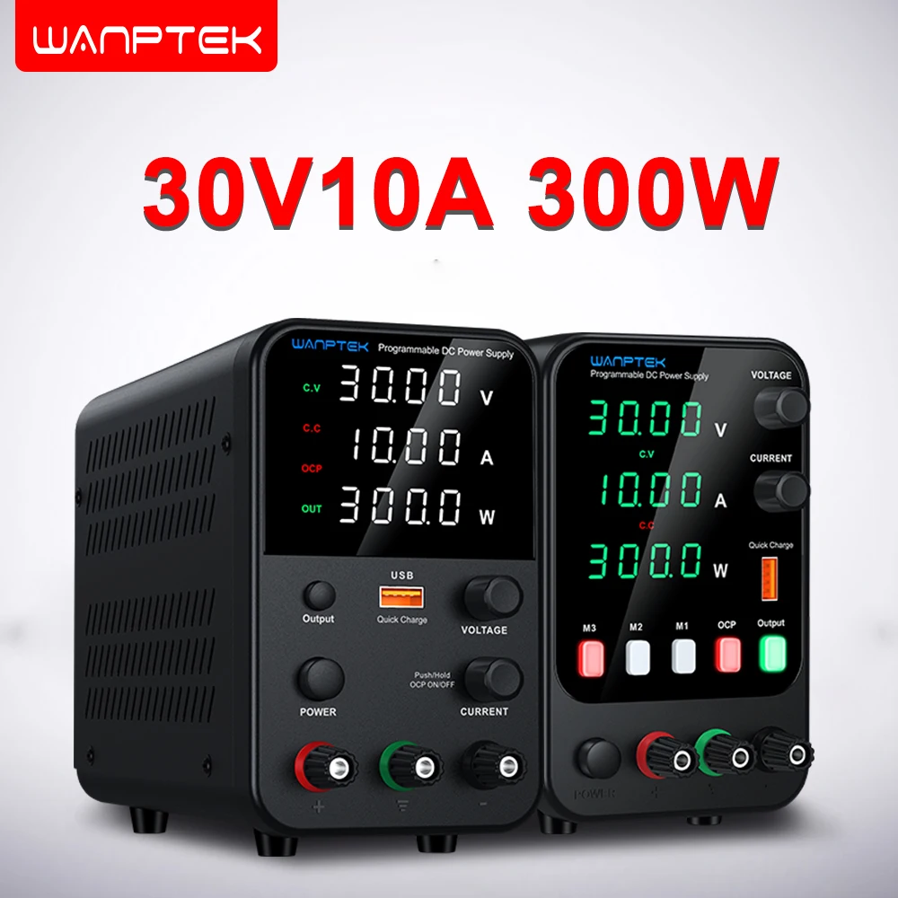 Wanptek DC Laboratory Power Supply Adjustable 30V 10A 60V 5A 120V 3A with USB fast Charging Bench Power Suppliess